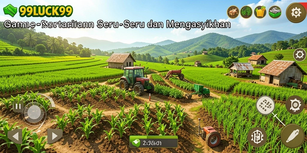 Tampilan menarik dari gameplay 99LUCK99 saat bertani.