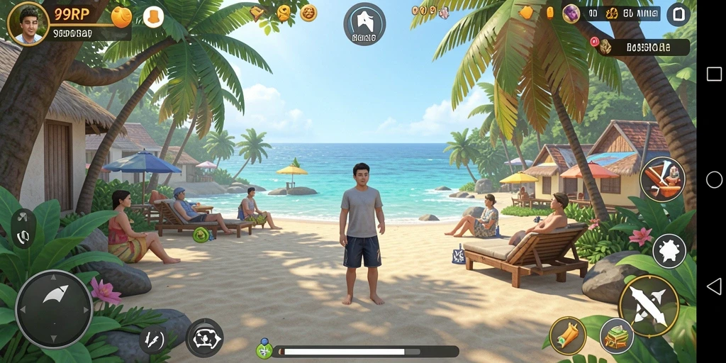 Tampilan gameplay seru dari 99RP dengan tantangan menarik.