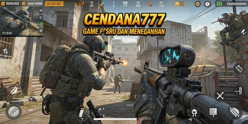 Tangkapan layar CENDANA777 menampilkan aksi seru dalam pertempuran FPS.