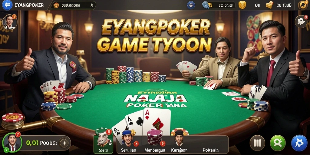 Tangkapan layar utama EYANGPOKER menunjukkan keseruan gameplay Tycoon.