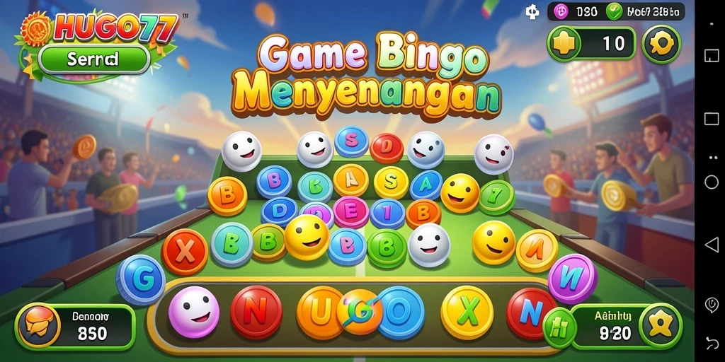 Gameplay seru Bingo di HUGO77 dengan grafis menarik.
