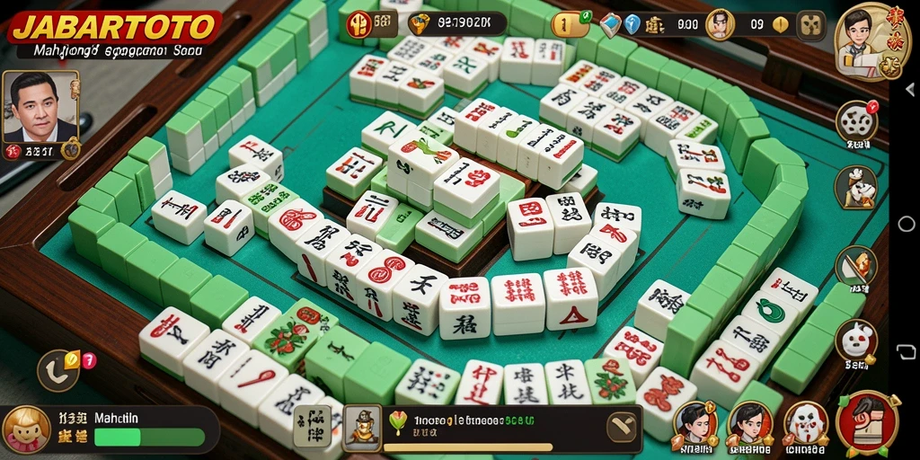 Screenshot gameplay JABARTOTO yang menunjukkan aksi Mahjong yang mendebarkan.