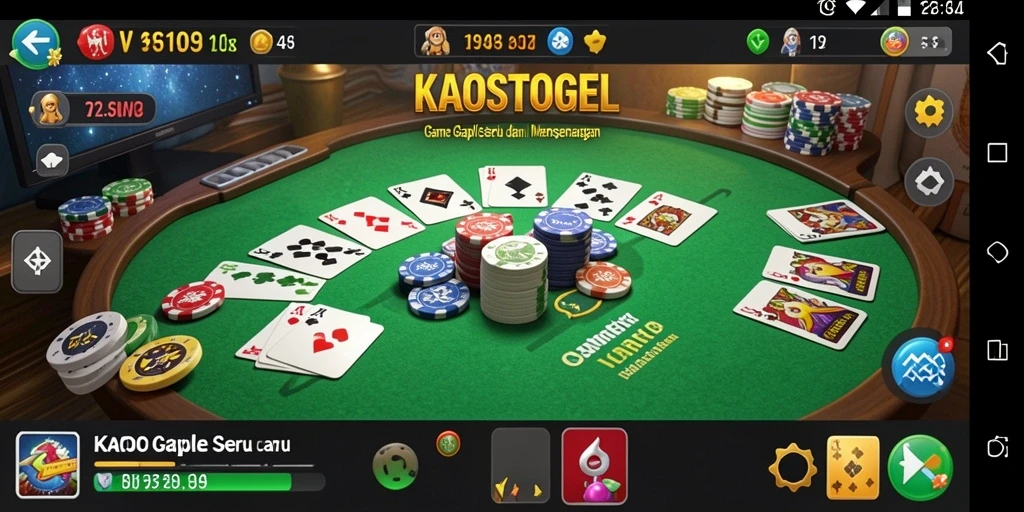 Screenshot gameplay dari KAOSTOGEL menampilkan keseruan bermain Gaple.