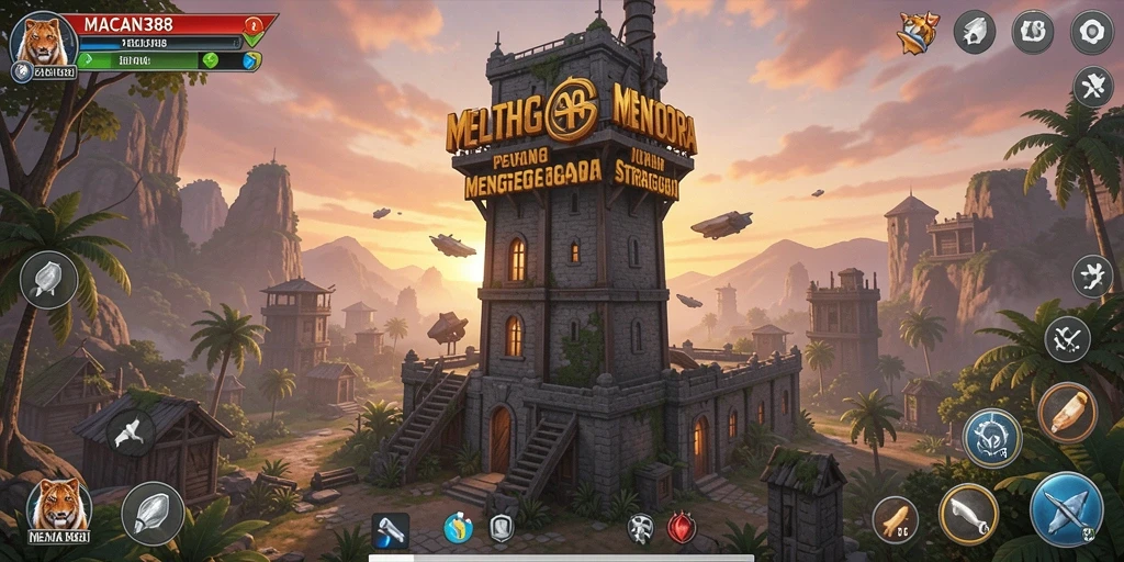 Gameplay menatang di MACAN388 dengan pertahanan menara strategis.