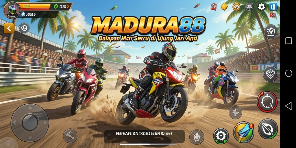 Gameplay menegangkan dalam balapan motor yang realistis.