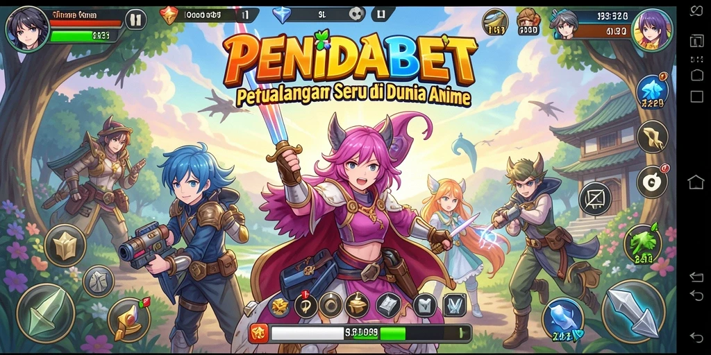 Tampilan seru gameplay <strong>PENIDABET</strong> yang penuh aksi dan karakter anime.