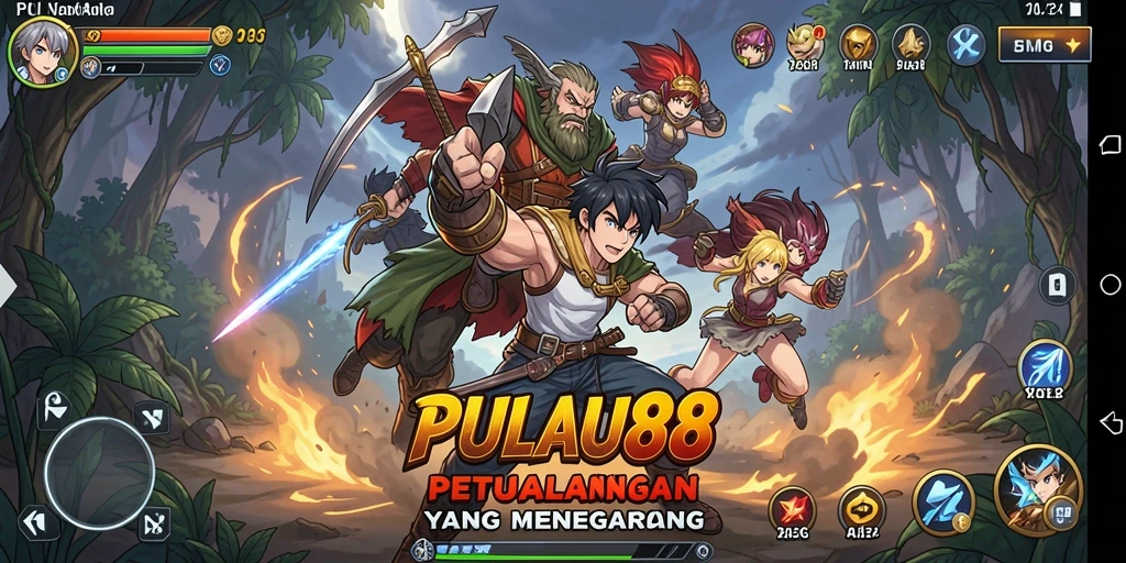 Tampilan gameplay PULAU88 yang penuh aksi dan warna.