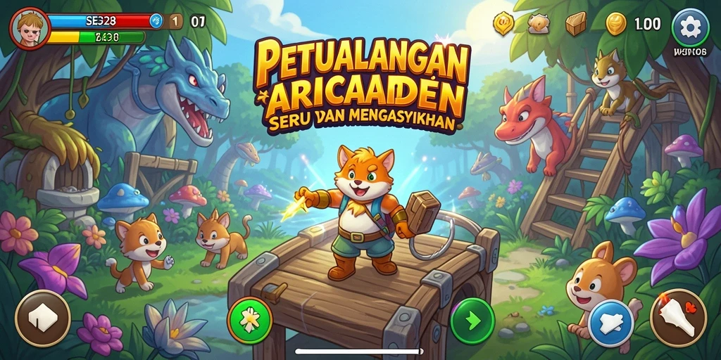 Tampilan gameplay seru dalam SE328 dengan warna-warni menawan.