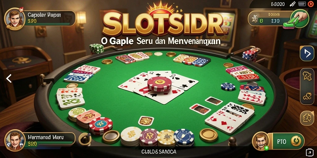 Tampilan gameplay Gaple yang seru dan interaktif di SLOTSIDR.