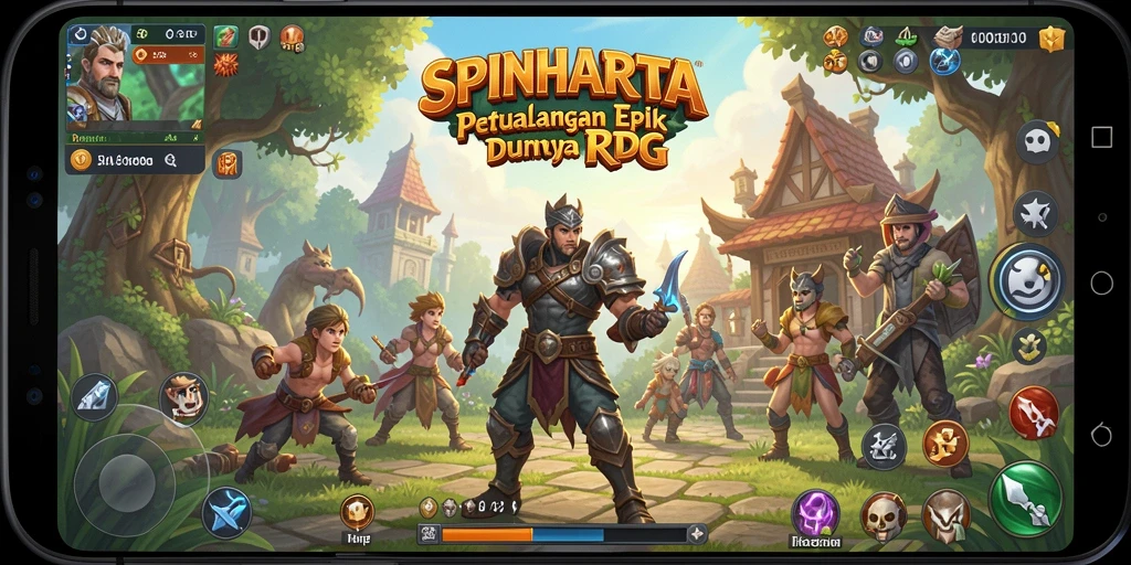 Tangkapan layar gameplay RPG aktif di SPINHARTA.